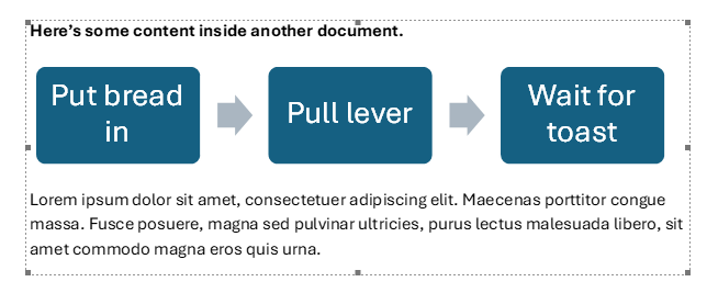 OLE object Word doc visual content